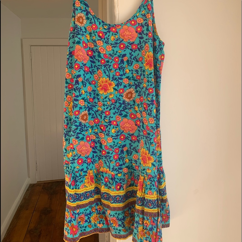 Summery floral sundress, spaghetti straps, S